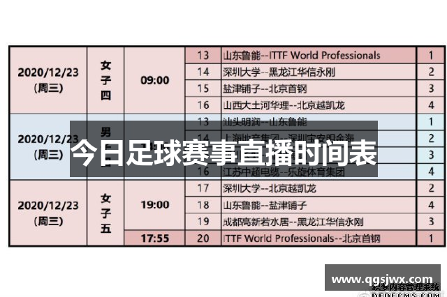 今日足球赛事直播时间表